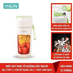 Máy xay sinh tố cầm tay 340mL xay được đá viên
