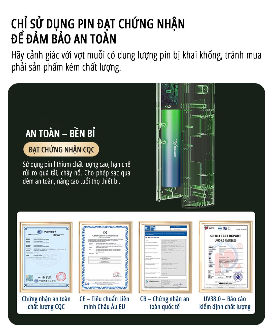 Vợt bắt muỗi kiêm đèn muỗi miLife B1 đảm bảo an toàn