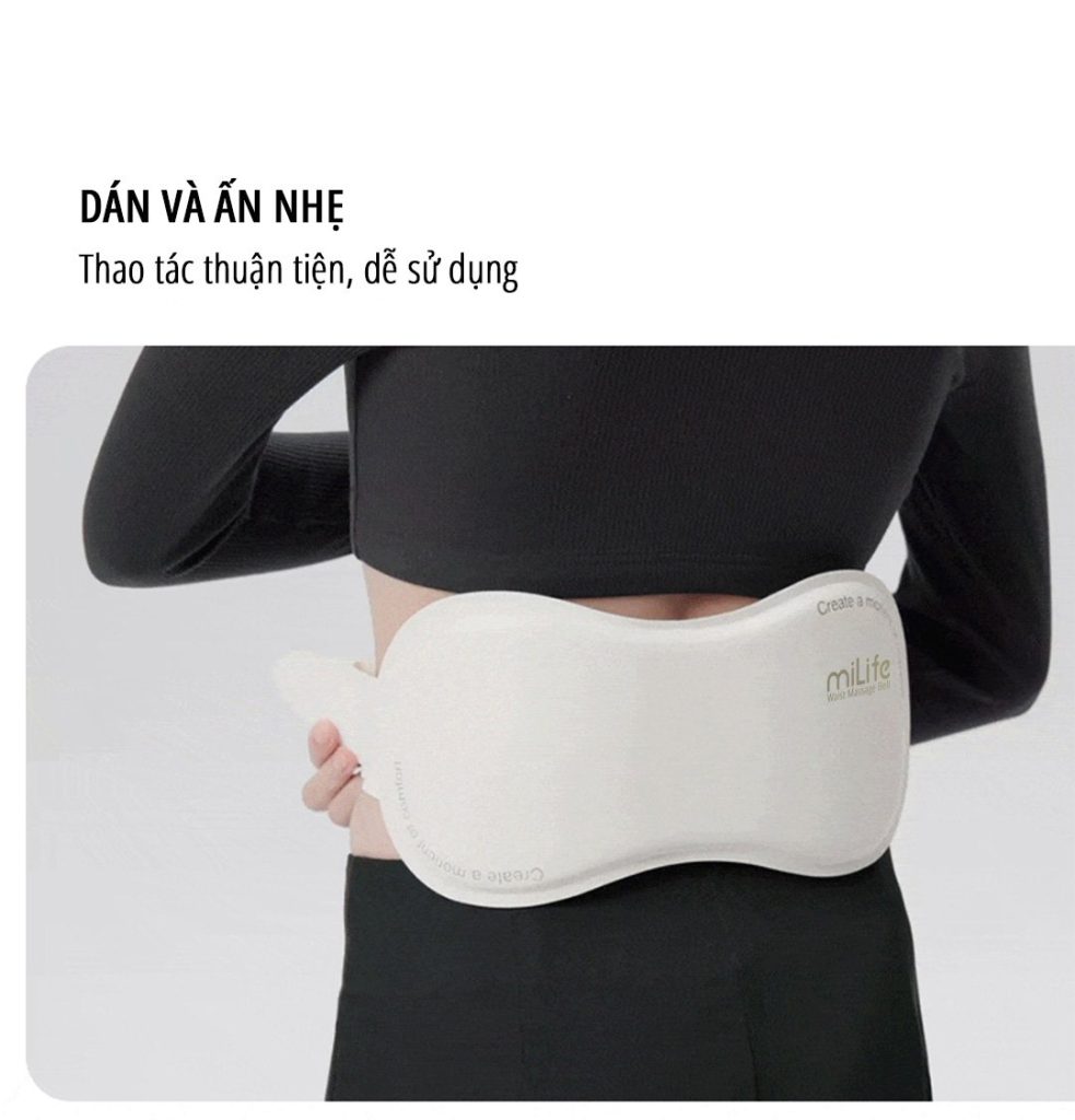 Máy massage lưng bụng miLife W7 EMS thao tác