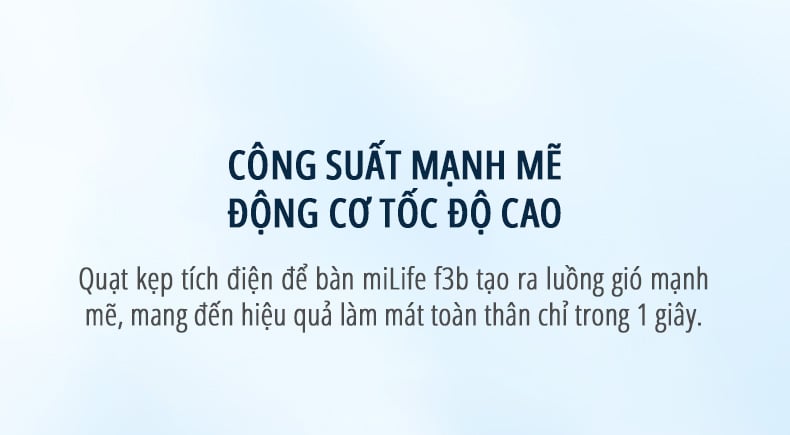 Quạt kẹp tích điện miLife F3B công suất
