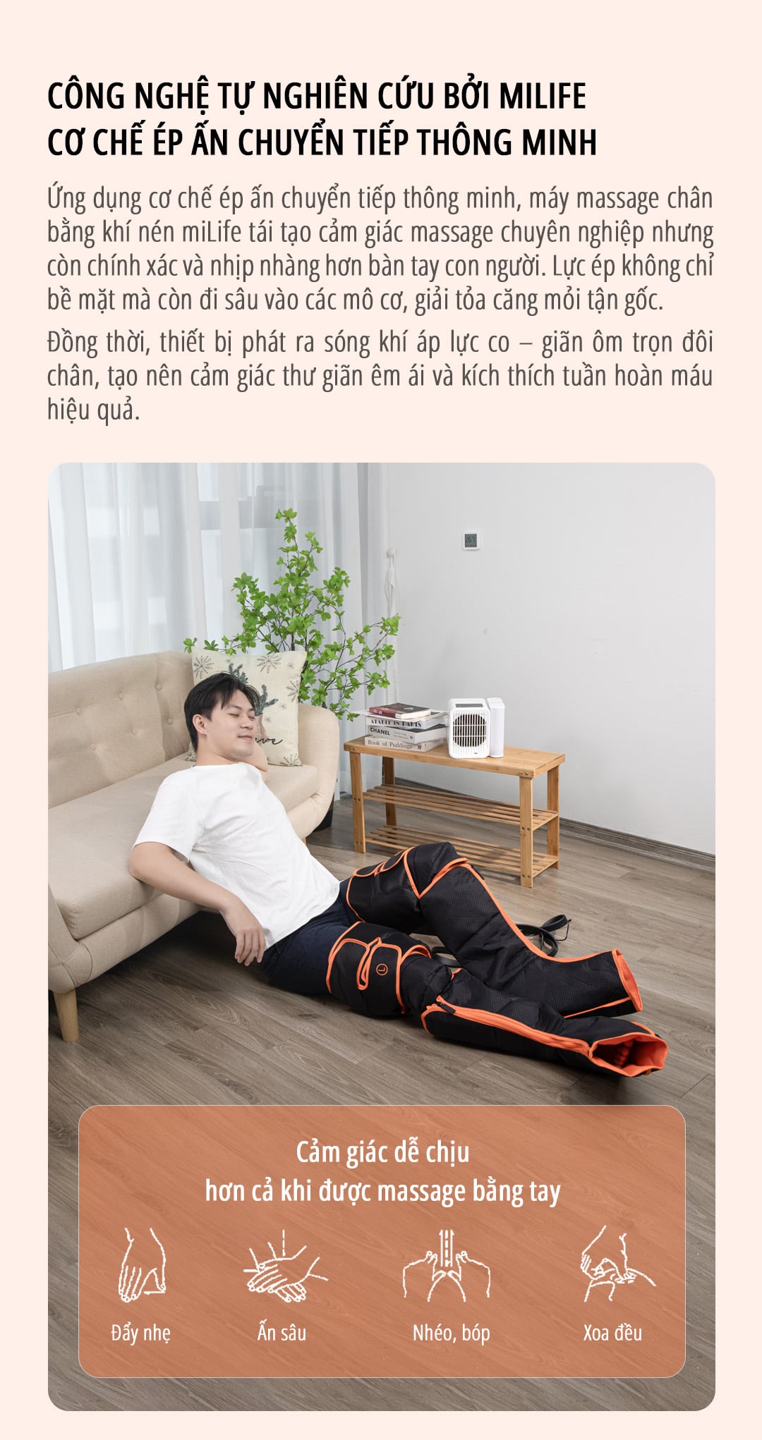 Máy massage chân bằng khí nén miLife G01P massage hiệu quả