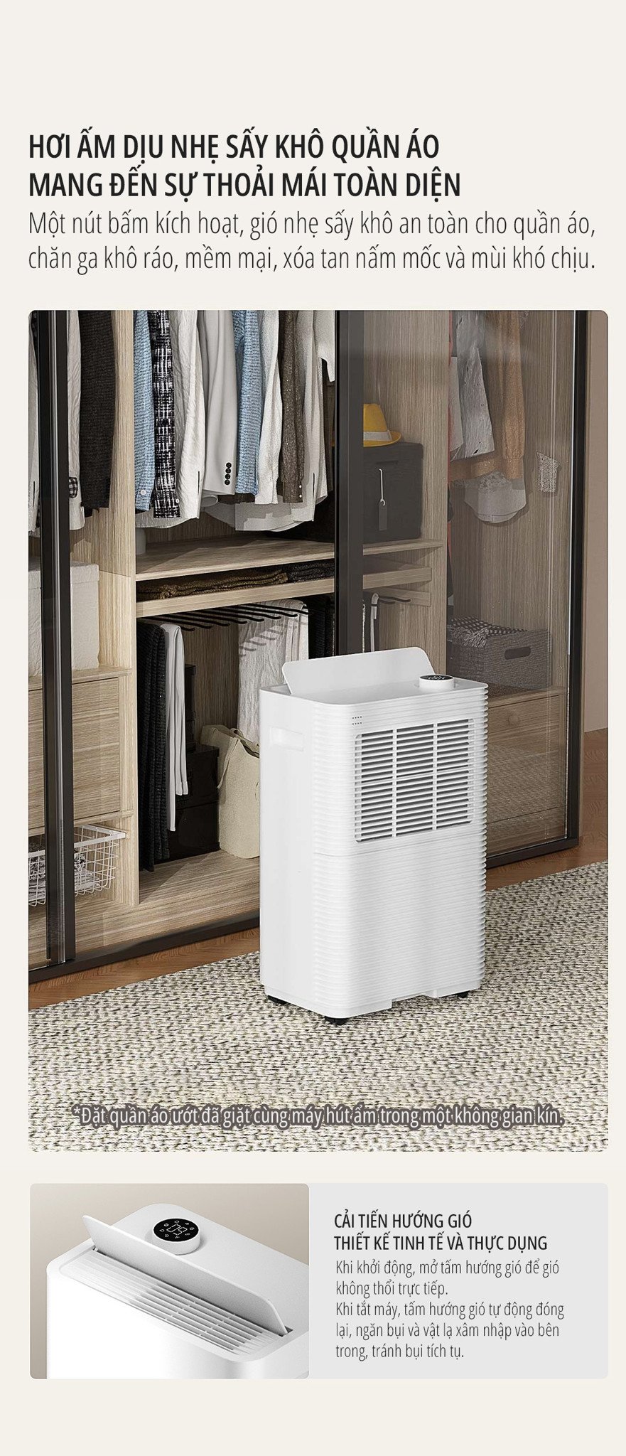 Máy hút ẩm Xiaomi miLife 16L đa tính năng