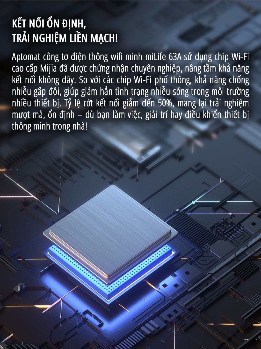 Công tơ điện thông minh wifi miLife 63A bộ vi xử lý