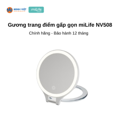 Gương trang điểm gấp gọn miLife NV508 zoom 15x - Chính Hãng