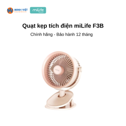Quạt kẹp tích điện miLife F3B cánh quạt lớn 18cm - Chính hãng