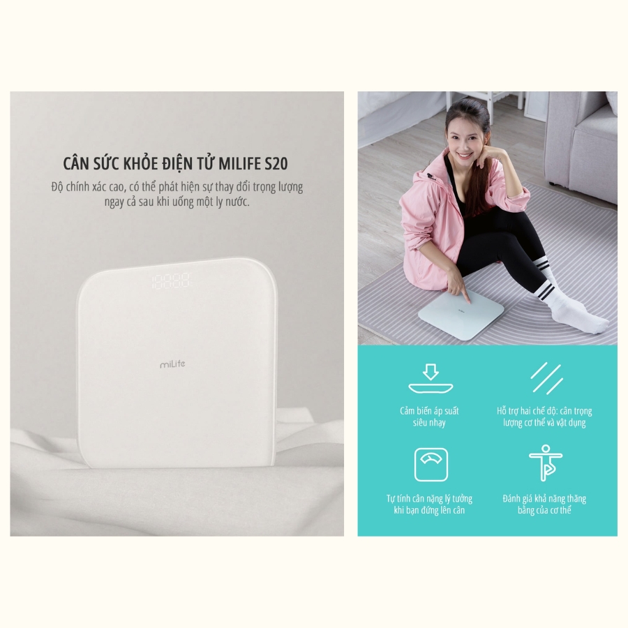 Cân điện tử sức khỏe miLife S20 – Chính hãng - Ảnh 2