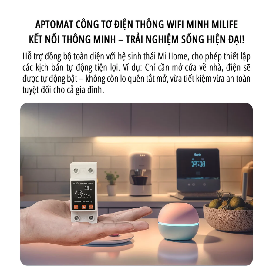 Công tơ điện thông minh wifi miLife 63A – Chính hãng - Ảnh 2
