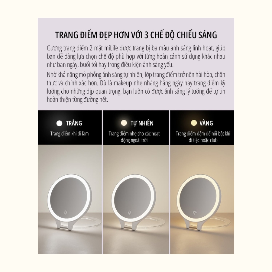 Gương trang điểm gấp gọn miLife NV508 zoom 15x - Chính Hãng - Ảnh 4