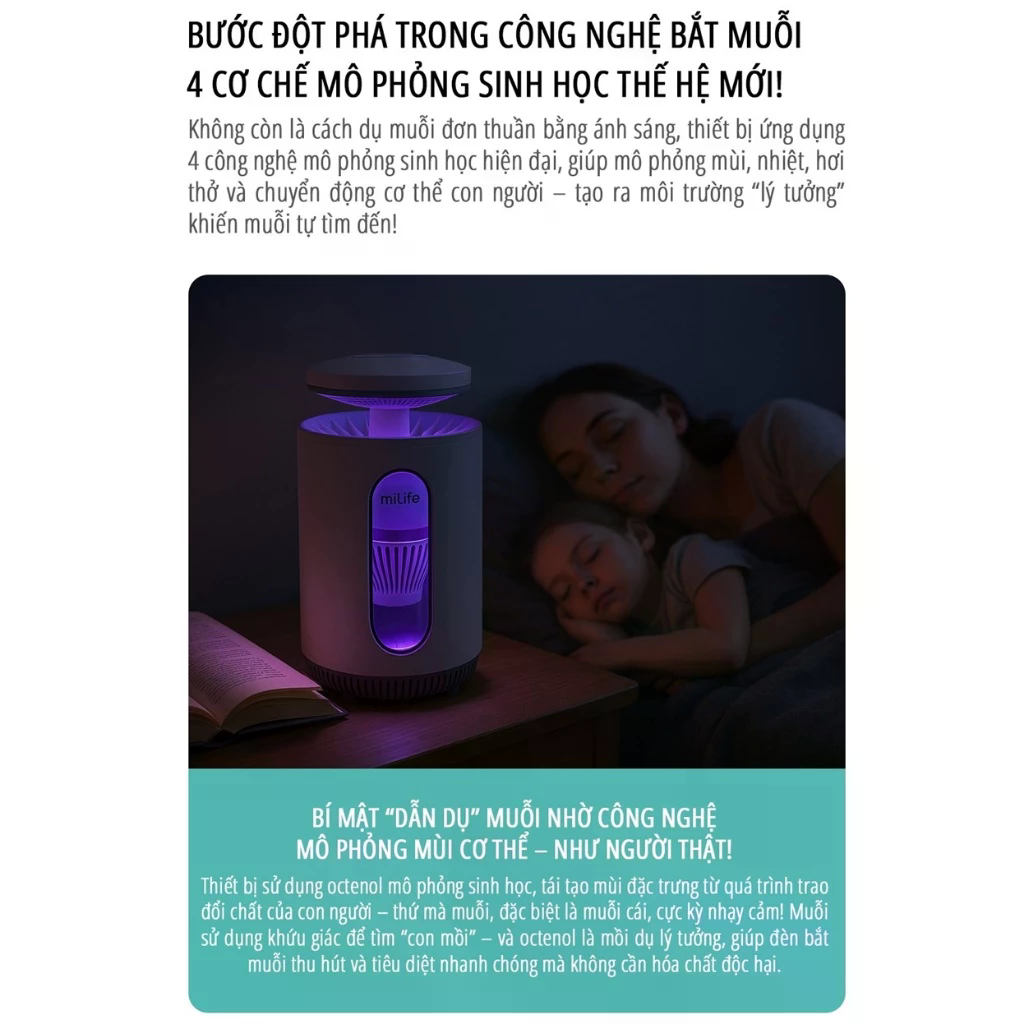 Máy bắt muỗi miLife K5P thông minh 2 trong 1 – Hàng Chính Hãng - Ảnh 7