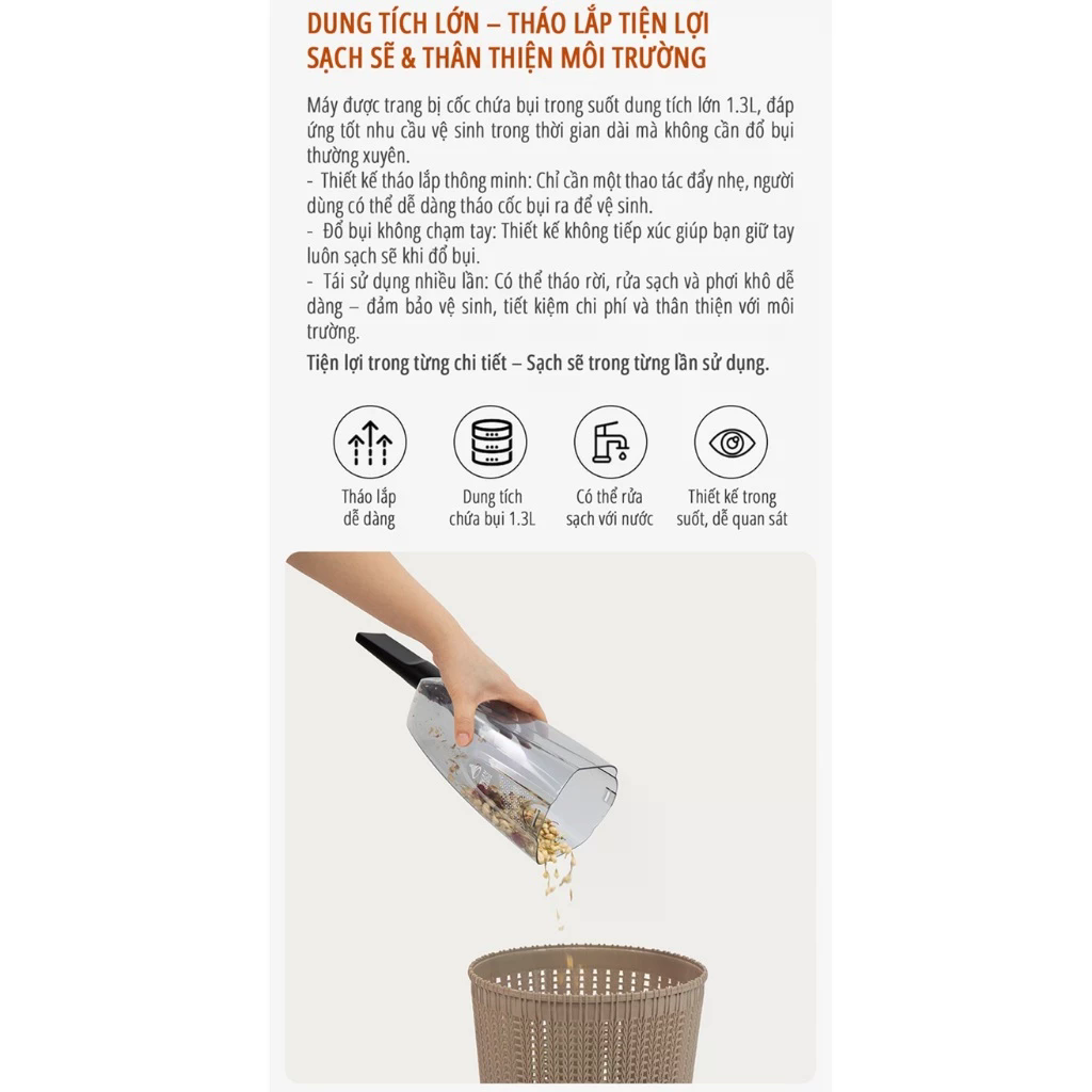 Máy hút bụi cầm tay miLife DX18 - Chính hãng - Ảnh 9