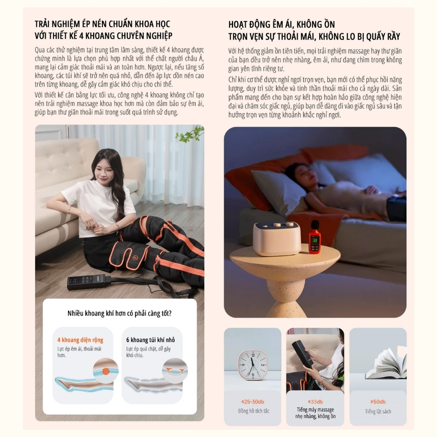 Máy massage chân bằng khí nén miLife G01P sưởi trị liệu 3 vùng - Ảnh 6