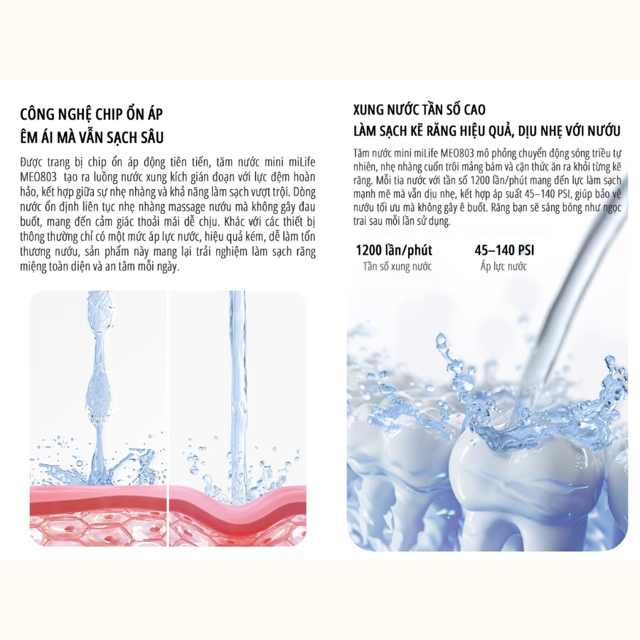 Máy tăm nước miLife MEO803 bình nước 150ml - Chính hãng - Ảnh 4
