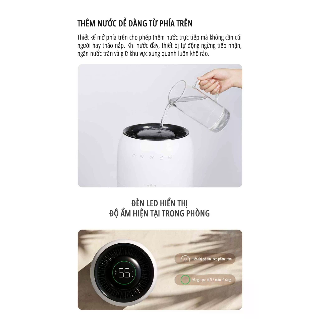 Máy tạo độ ẩm không sương miLife H5P - Hàng Chính Hãng - Ảnh 6