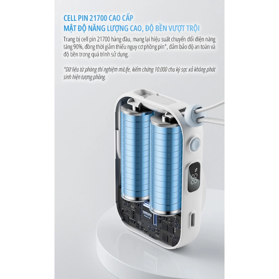 Pin sạc dự phòng từ tính miLife P19ZM 10000mAh 22.5W - Ảnh 7