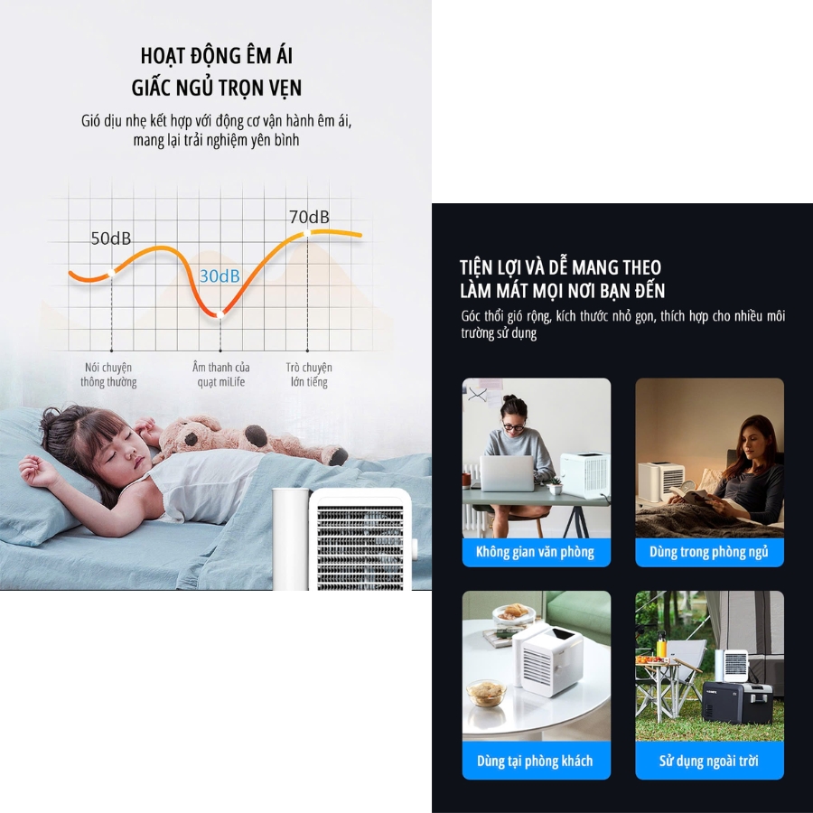 Quạt điều hòa để bàn mini miLife E15 - Chính hãng - Ảnh 8