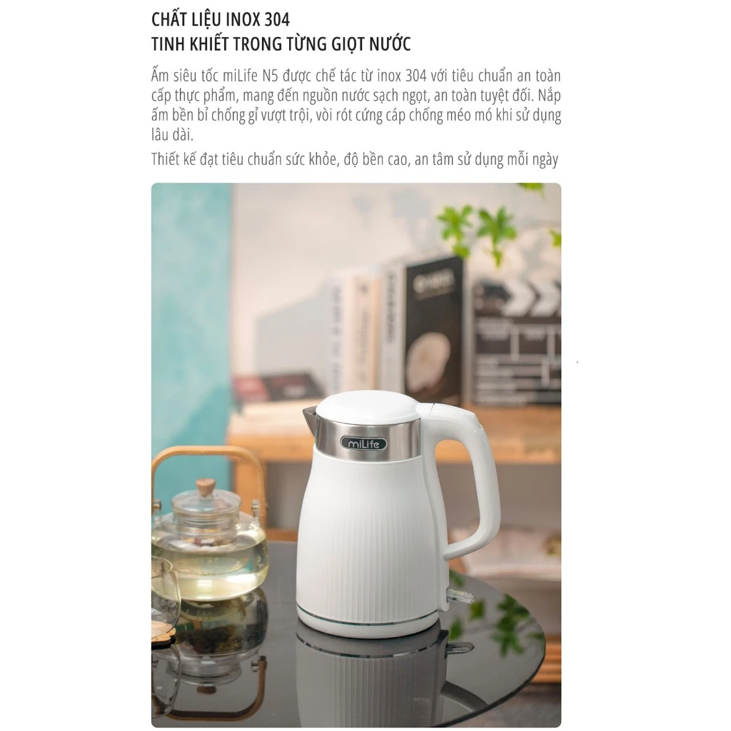 Ấm siêu tốc miLife N5 tiện lợi