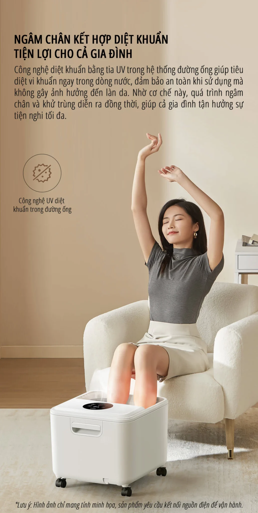 Máy massage ngâm chân Xiaomi miLife YMZ-X6 hẹn giờ