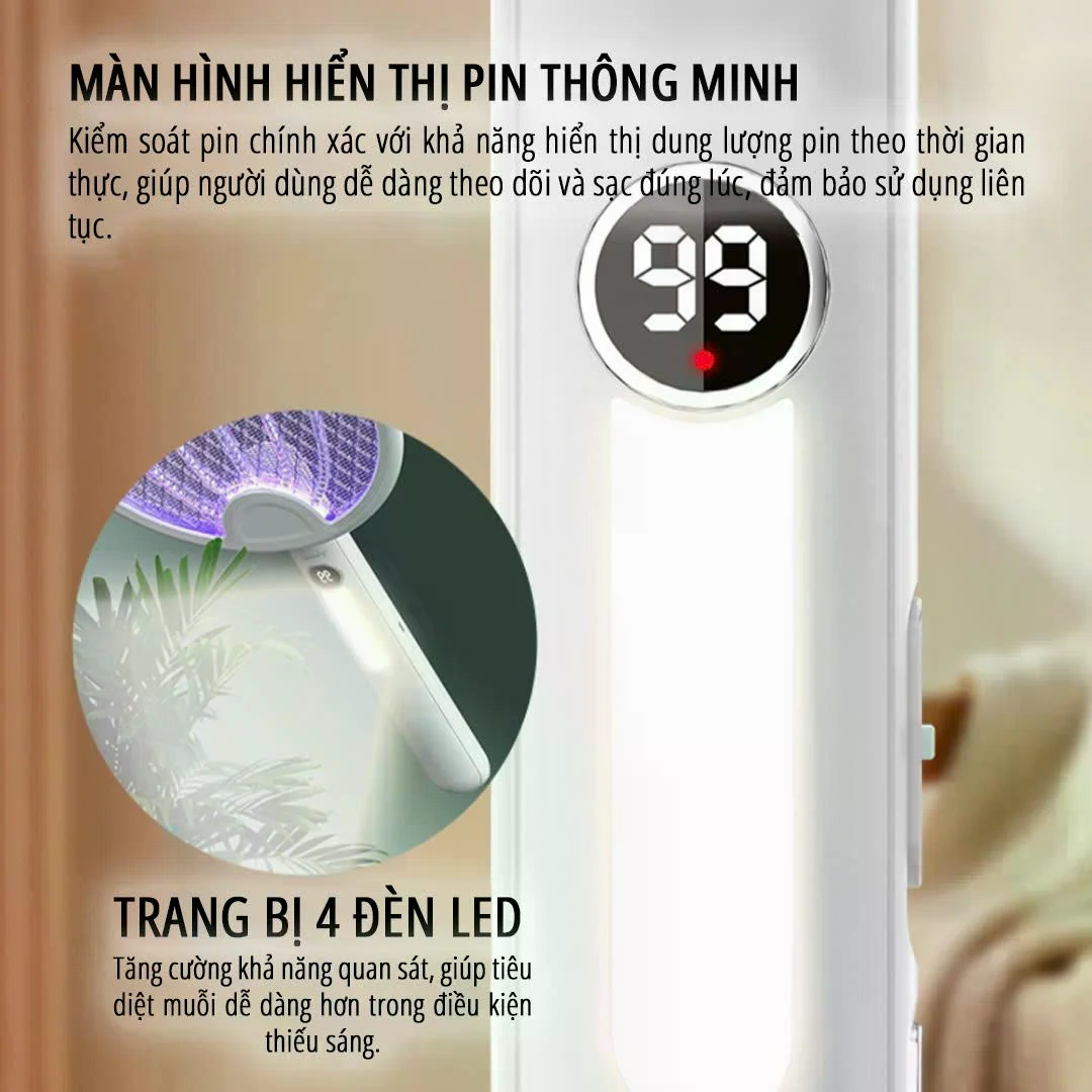 Vợt bắt muỗi kiêm đèn muỗi miLife B1 - Chính hãng - Ảnh 5