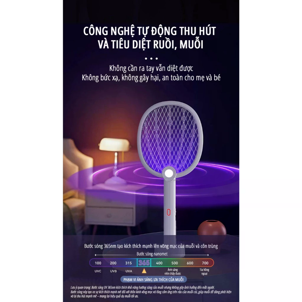 Vợt bắt muỗi kiêm đèn muỗi miLife B2 - Chính hãng - Ảnh 4