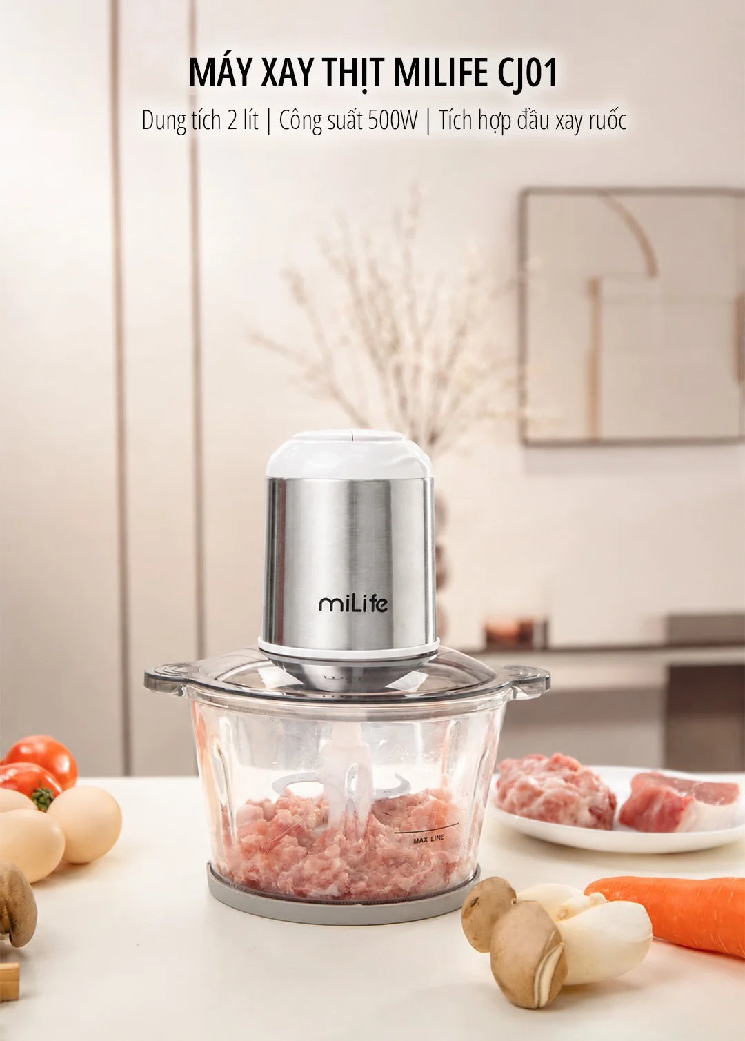 Máy xay thịt đa năng miLife JC01 500W