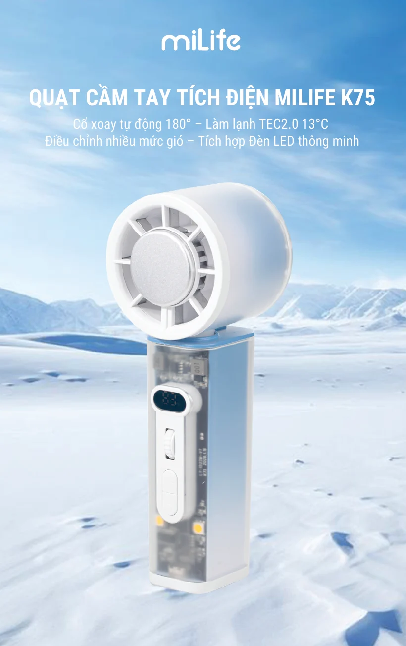 Quạt cầm tay băng lạnh miLife K75