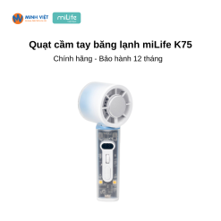 Quạt cầm tay băng lạnh miLife K75 - Có thể tự động xoay