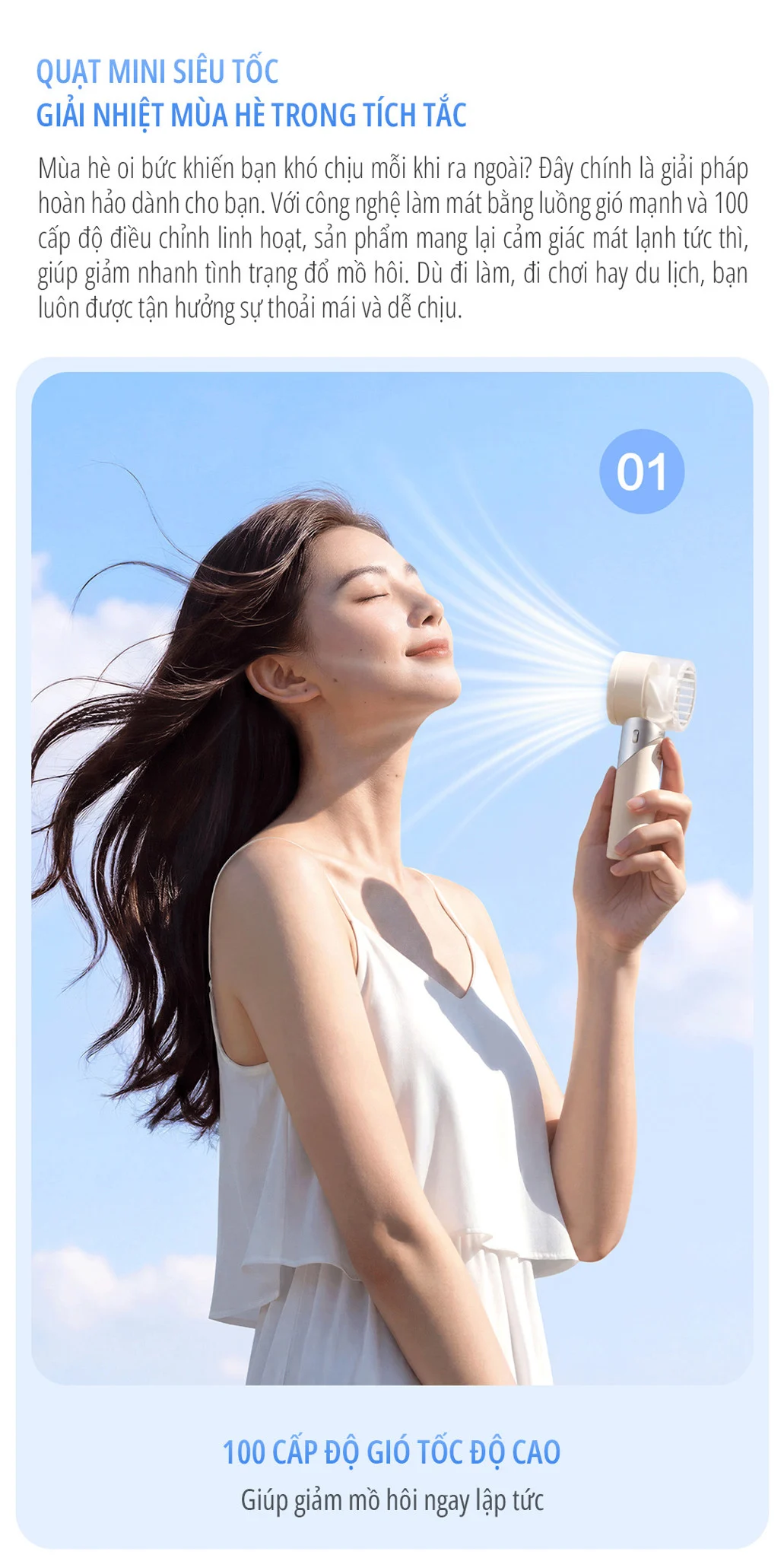 Quạt cầm tay tích điện miLife F11