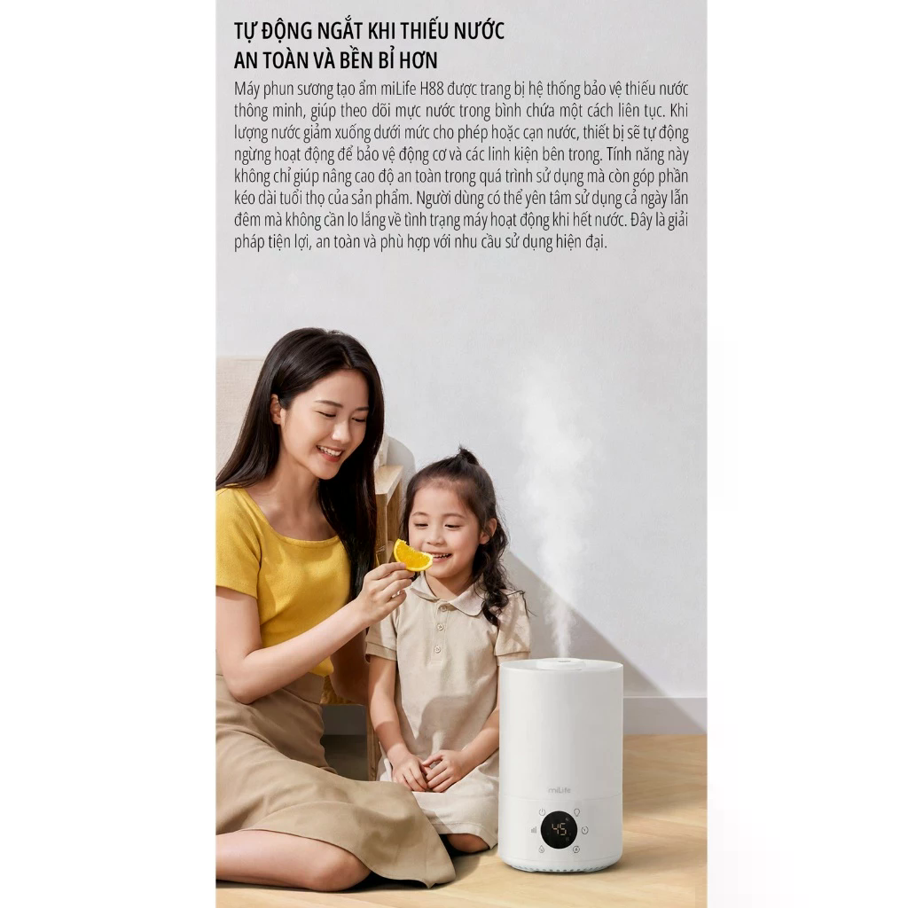 Máy phun sương tạo ẩm miLife H88 - Bảo hành 12 tháng - Ảnh 4